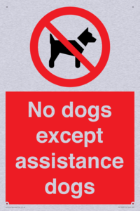 No dogs except assistance dogs